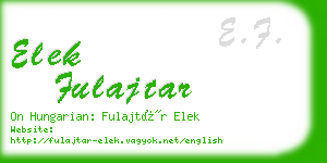 elek fulajtar business card